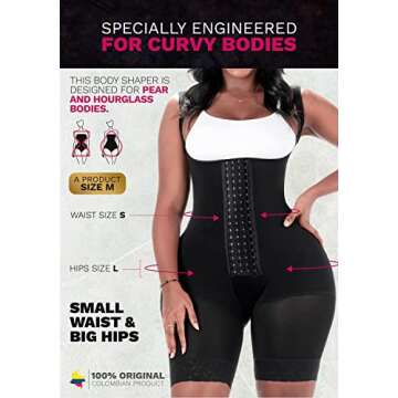 BLING SHAPERS 098BF Fajas Colombianas Guitar Shaped Women Wide Hips Shapewear