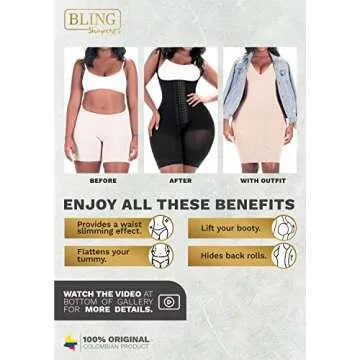 BLING SHAPERS 098BF Fajas Colombianas Guitar Shaped Women Wide Hips Shapewear
