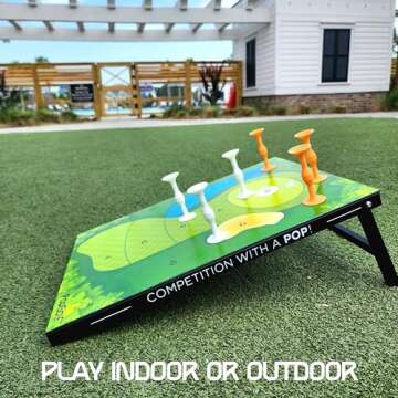 PopGolf Board Edition Set - Popdarts Backyard, Indoor and Outdoor Game - Great Cornhole Alternative - Includes 1 All-Weather Board, Exclusive PopGolf Darts, Travel Case, and Score Keeper