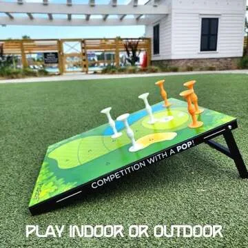 PopGolf Board Edition Set - Popdarts Backyard, Indoor and Outdoor Game - Great Cornhole Alternative - Includes 1 All-Weather Board, Exclusive PopGolf Darts, Travel Case, and Score Keeper