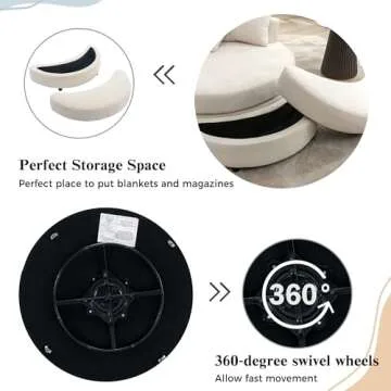 Comfortable DEINPPA Swivel Book Nook Chair with Ottoman