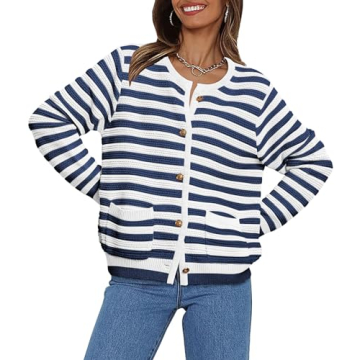 LILLUSORY Stylish Cable Knit Cardigan for Women 2024