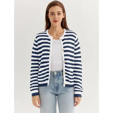 LILLUSORY Stylish Cable Knit Cardigan for Women 2024