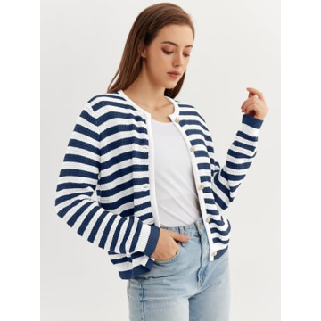 LILLUSORY Stylish Cable Knit Cardigan for Women 2024