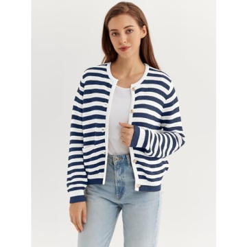 LILLUSORY Stylish Cable Knit Cardigan for Women 2024