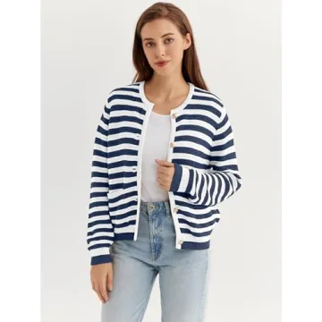 LILLUSORY Stylish Cable Knit Cardigan for Women 2024