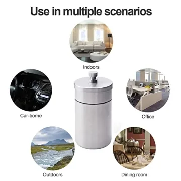 Stainless Steel Auto Ashtrays with Lid Car Ashtray Smell Proof Portable Smokeless Detachable Windproof Extinguished Butt Bucket Ash Tray for Car Cup Holder (Silver)