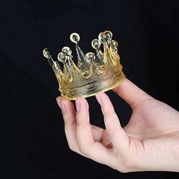 Set of 2 Princess Crown Silicone Fondant Molds 3D Crown Gumpaste Candy Mold Sugarcraft Baking Tool for Birthday Party Cake Topper Decorating