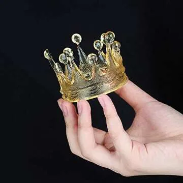 Set of 2 Princess Crown Silicone Fondant Molds 3D Crown Gumpaste Candy Mold Sugarcraft Baking Tool for Birthday Party Cake Topper Decorating