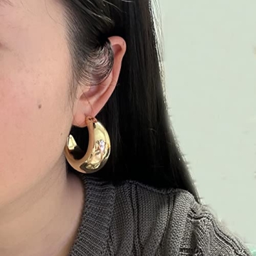 Chunky Gold Hoop Earrings for Stylish Women