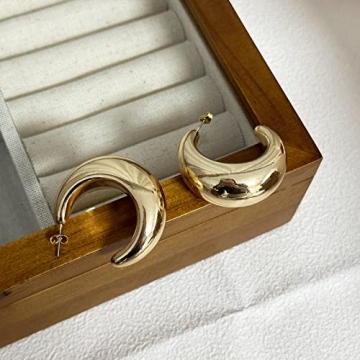 Chunky Gold Hoop Earrings for Stylish Women