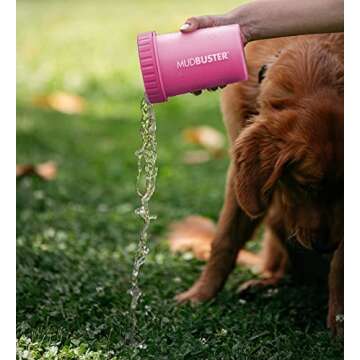 Dexas Pink Medium Dog Paw Cleaner, MudBuster - Premium Quality Pet Supplies and Dog Accessories for Dogs, Easy to Use, Mess Free, BPA Free, Patented Product