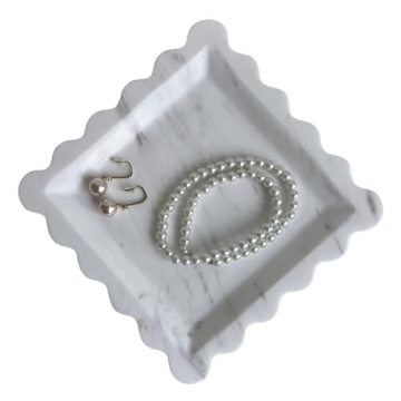 SAIDKOCC Vintage Natural Marble Tray Handmade Unique Serving Dish for Home