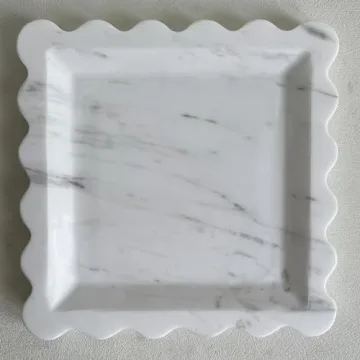 SAIDKOCC Vintage Natural Marble Tray Unique Handmade Style