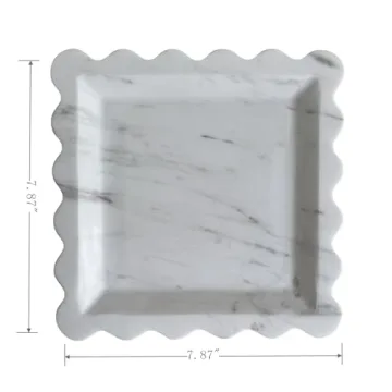 SAIDKOCC Vintage Natural Marble Tray Unique Handmade Style