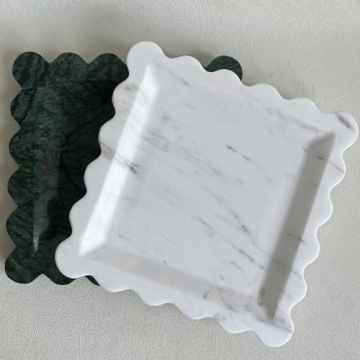 SAIDKOCC Vintage Natural Marble Tray Unique Handmade Style