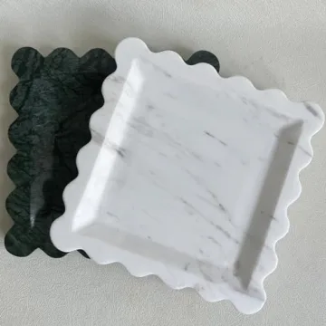 SAIDKOCC Vintage Natural Marble Tray Unique Handmade Style
