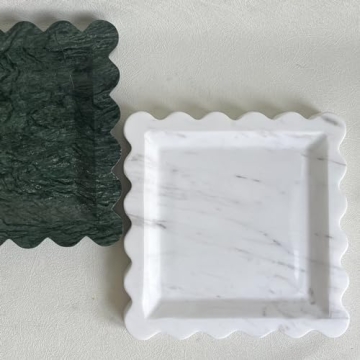 SAIDKOCC Vintage Natural Marble Tray Unique Handmade Style