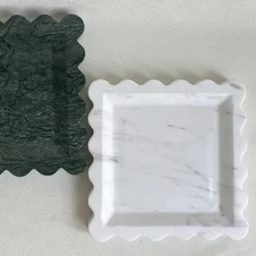 SAIDKOCC Vintage Natural Marble Tray Unique Handmade Style