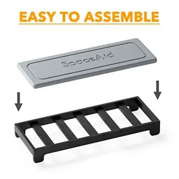 SpaceAid DryingNeat Sink Organizer, Instant Dry Sink Caddy Organizers, Kitchen Sponge Soap Holder Dispenser, Countertop Fast Drying Counter Tray Rack (Bamboo Rack, Black)