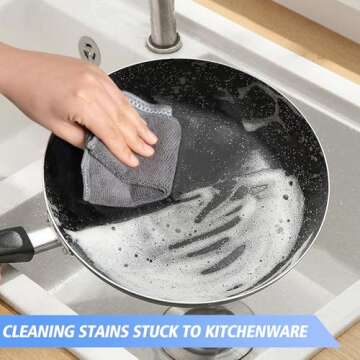 KinHwa Kitchen Washcloths for Dishes Absorbent Microfiber Dish Cloths Quick Dry Dish Rags with Poly Scour Scrub Side Ideal for Kitchen Cleaning and Housekeeping (Gray, 12inchx12inch 9 Pack)