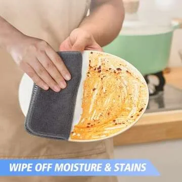 KinHwa Kitchen Washcloths for Dishes Absorbent Microfiber Dish Cloths Quick Dry Dish Rags with Poly Scour Scrub Side Ideal for Kitchen Cleaning and Housekeeping (Gray, 12inchx12inch 9 Pack)