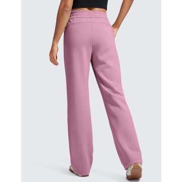 CRZ YOGA SoftAura Wide Leg Sweatpants Women 31" Modal High Waisted Lounge Travel Casual Sweat Pants ...