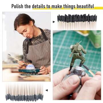 Precision 70 PCS Sanding Sticks for Woodworking and Crafts