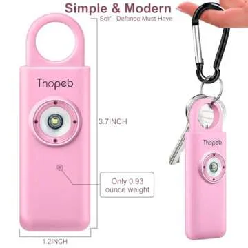 The Original Personal Safety Alarm for Womenn by Women– Loud Siren Birdie Alarm for Women, Strobe SOS LED Light, Be Safe with Personal Alarm– Self Defense Keychain for College Essentials (Pink)