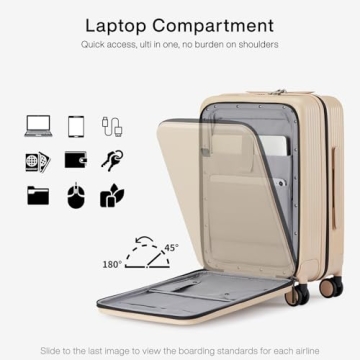 Hanke Grace 20 Inch TSA-Approved Hardshell Carry-On Luggage