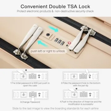 Hanke Grace 20 Inch TSA-Approved Hardshell Carry-On Luggage