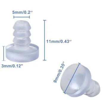 Luomorgo 50Pcs Stem Bumper Glides, Glass Top Table Bumpers with Stem for Cabinet Doors Patio Furnitu...