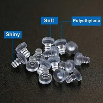Luomorgo 50Pcs Stem Bumper Glides, Glass Top Table Bumpers with Stem for Cabinet Doors Patio Furniture, for 3/16 Inch Holes