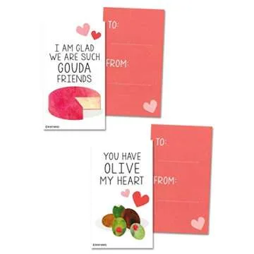 Nerdy Words Mini Wine & Cheese Charcuterie Board Valentines (Set of 24, Wallet-Sized Cards) for Valentine's Day (Set of 24)