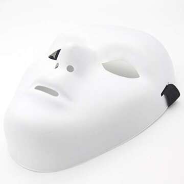 Kvvdi Male Scary White Blank Face Masks for Halloween DIY