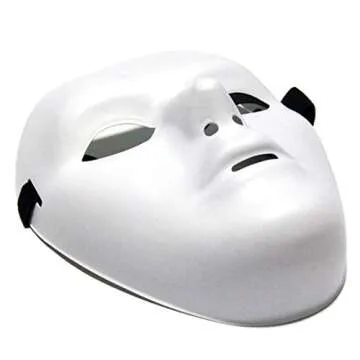 Kvvdi Male Scary White Blank Face Masks for Halloween DIY