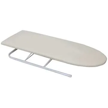 Sunbeam Home Basics Tabletop Convenient & Portable Ironing Board with Folding Legs and Iron Rest 12x32, Beige