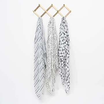 aden + anais Silky Soft Swaddle Blanket,100% Bamboo Viscose Muslin Blankets for Girls & Boys, Baby Receiving Swaddles, Ideal Newborn & Infant Swaddling Set, 3 Pack, Pebble Shibori