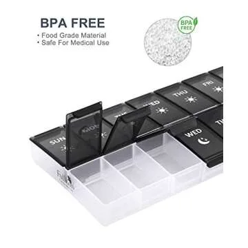 XL Weekly Pill Organizer 2 Times a Day, Fullicon Extra Large Daily Pill Cases Oversized AM PM Pill Box Twice a Day for Vitamin/Fish Oil/Pills/Supplements