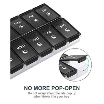 XL Weekly Pill Organizer 2 Times a Day, Fullicon Extra Large Daily Pill Cases Oversized AM PM Pill Box Twice a Day for Vitamin/Fish Oil/Pills/Supplements