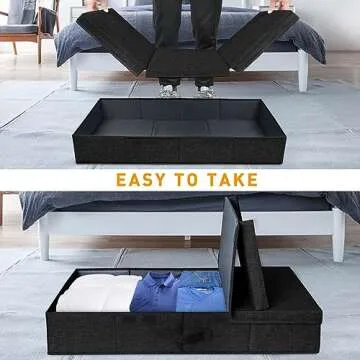 punemi Under Bed Storage Containers, Set of 2 Low Profile Under Crib Storage Bins With Lid, Large St...