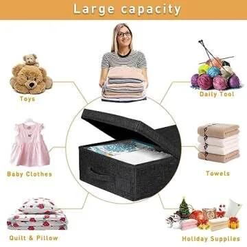punemi Under Bed Storage Containers, Set of 2 Low Profile Under Crib Storage Bins With Lid, Large Sturdy Under Bed Clothes Drawer Organizers Box for Dorm Room Couch Closet Basement, Black