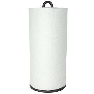 Spectrum Diversified Euro Paper Towel Holder Countertop, Industrial Gray - Sturdy Paper Towel Dispenser for Kitchen & Dining Table - Countertop Paper Towel Stand for Easy Dispensing & Organization