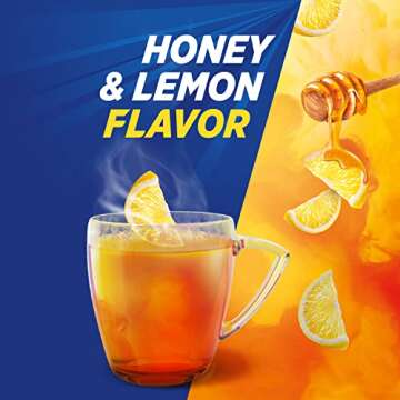 Theraflu Combo Daytime & Nighttime Severe Cold Relief Honey Lemon Flavor Powder & Daytime Severe Cold Relief Berry Burst Flavor Powder, 6 Daytime + 6 Nighttime, & 6 Berry Burst Flavored Powder Packets