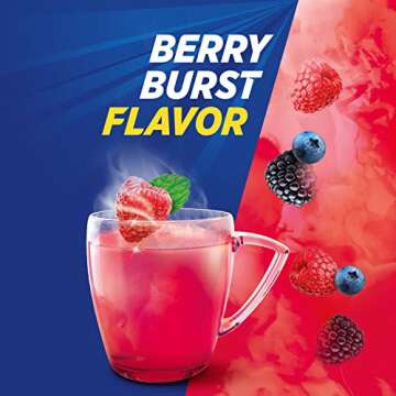 Theraflu Combo Daytime & Nighttime Severe Cold Relief Honey Lemon Flavor Powder & Daytime Severe Cold Relief Berry Burst Flavor Powder, 6 Daytime + 6 Nighttime, & 6 Berry Burst Flavored Powder Packets