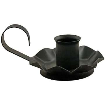 Hearthside Collection Black Flower Taper Holder