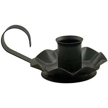 Elegant Hearthside Black Flower Taper Holder for Decor