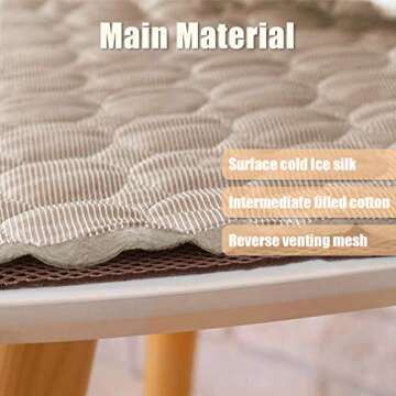 MeiLiMiYu Washable Dog Cooling Mat Ice Silk Cooling Mat for Dogs Pet Self Cooling Pad Blanket Dog Co...