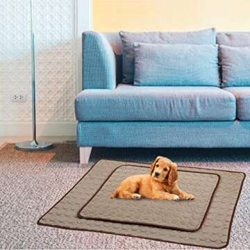 MeiLiMiYu Washable Dog Cooling Mat Ice Silk Cooling Mat for Dogs Pet Self Cooling Pad Blanket Dog Cooling Pad for Indoor & Outdoor Car Seats