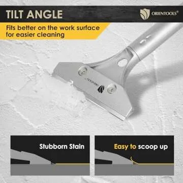 ORIENTOOLS Heavy Duty 4-inch Razor Blade Scraper with Long-Handle, Cleaning Glass Wall Scraper, Painting stripping tools,Tile Adhesive Removal